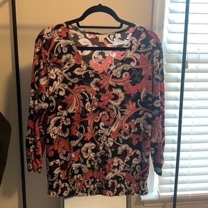 Like NEW paisley flowered medium blouse size M